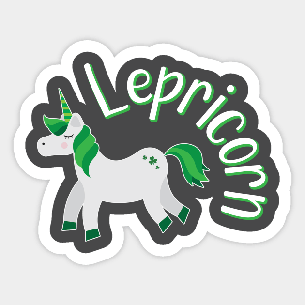 Lepricorn Unicorn St Patricks Day Sticker by WAADESIGN